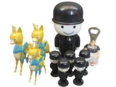 HOMEPRIDE 'FRED' BLACK & WHITE AIRFIX CONTAINER and five salt and pepper condiments, a novelty