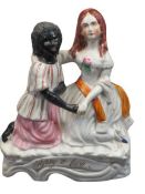 19TH CENTURY STAFFORDSHIRE FIGURINE - Topsy & Eva, 23cms H