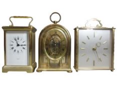 MODERN BRASS QUARTZ MANTEL CLOCKS (3)