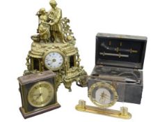 VINTAGE CLOCKS (3) with a John Bell and Croydon medical electrical instrument, the clocks include