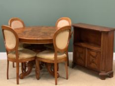 DINING ROOM FURNITURE - reproduction walnut effect circular topped dining table, 78cms H, 120cms