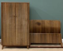 MORRIS OF GLASGOW CUMBRAE FURNITURE - two door wardrobe, 182cms H, 107cms W, 55cms D and bed