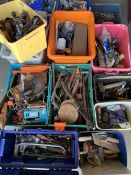 TOOLS - large assortment of garage accessories and tools including Stanley planes ETC