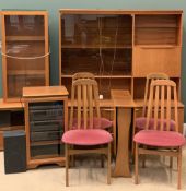 MID-CENTURY FURNITURE including a wall unit by J S Sakol, 167cms H, 150cms W, 48cms D, an