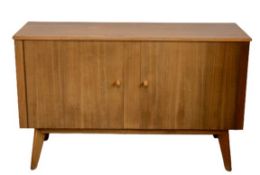 MORRIS OF GLASGOW CUMBRAE FURNITURE - teak sideboard having two doors with inner cutlery drawer,