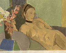 ALDO SALVADORI screen print no. 26/200 - titled 'Nudo e Fiori', with certificate, signed in