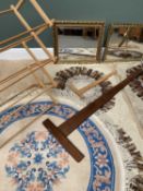 VINTAGE FURNISHING ASSORTMENT - pair of mid-Century type rugs, 170 x 80cms, two other rugs, wooden