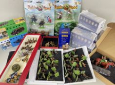 ASSORTED DIECAST FIGURES & VEHICLES: including HRP set of King Henry VIII and his 6 wives (M in