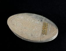 WELSH WHITE METAL SNUFF BOX c.1890s