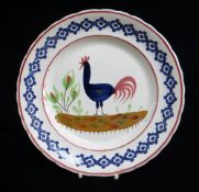 LLANELLY COCKEREL PLATE c.1900