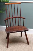 WELSH ELM & ASH PRIMITIVE STICK BACK CHAIR, late 18th Century