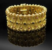 18CT GOLD MULTI-STONE BRACELET