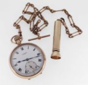 9CT GOLD BENSON OPEN FACE POCKET WATCH