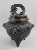 JAPANESE BRONZE KORO & COVER Meiji Period