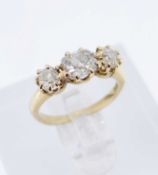 18CT GOLD THREE STONE DIAMOND RING