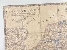 19TH CENTURY FOLDING POCKET MAP OF GERMANY & NEIGHBOURS, Stielers (Adolf) 