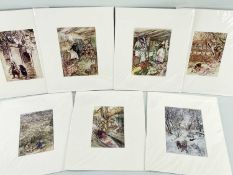 ‡ AFTER ARTHUR RACKHAM, seven colour prints - Wind in the Willows illustrations 17.5 x 12.5cms (