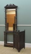RENAISSANCE-STYLE FLEMISH OAK HALL STAND & SMALL TWO-LEAF SCREEN, stand with broken arch