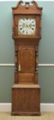 19TH CENTURY ANGLESEY 8-DAY OAK LONGCASE CLOCK, Robert Jones, Amlwch, c. 1835-56, 13in. painted dial