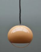 HARVEY GUZZINI FOR MEBLO ITALY: RISE & FALL PENDANT LIGHT, model 3024, caramel acrylic shade with