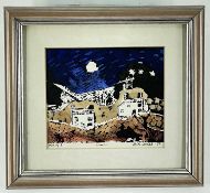 ‡ JACK JONES limited edition (11/15) screenprint with colour - cottages, possibly Hafod, signed,