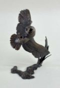 ‡ MICHAEL SIMPSON BRONZE SCULPTURE OF AN OWL, in flight, limited edition (101/250) signed with