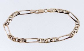 14K GOLD BRACELET, having flat curb links, 19cms long, 9.3gms Provenance: deceased estate Swansea,