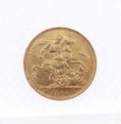 VICTORIAN GOLD SOVEREIGN, 1899, 'Old Head', 7.9gms Provenance: deceased estate Swansea, consigned