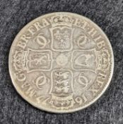 CHARLES II (1660-1685) CROWN, 1677, third bust, edge vicesimo nono... (G-F)