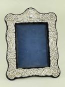 MODERN ROCOCO REVIVAL SILVER PHOTOGRAPH FRAME, Sheffield 1985, easel back, 28cms h