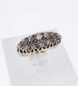 18CT GOLD DOUBLE ROW DIAMOND RING, ring size L, 4.8gms, in green square ring box Provenance: