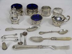 SMALL SILVER - a mixed quantity, mainly Birmingham hallmarked, various dates and makers to include a