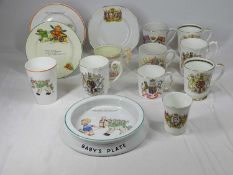 SHELLEY CHINA 'MABEL LUCIE ATTWELL' comprising baby's plate, 20cms diameter, further plate, 18cms