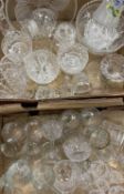 STUART CRYSTAL & OTHER DRINKING GLASSWARE, Dartington Crystal butter platter, hand painted frosted