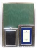 LARGE SILVER PHOTOGRAPH FRAME, Birmingham 1928, maker E Mander Ltd and two modern silver plated