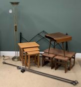 FURNITURE ASSORTMENT - to include tiled top nest of three tables, rotating table, modern nest of