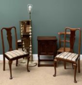 FURNITURE ASSORTMENT to include linenfold hutch cupboard, onyx and brass effect lamp, mirrors,