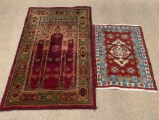 RUGS (2) - 'Ladik' by Oriental Rugs, 100% wool pile, 149 x 90cms and another 94 x 63cms