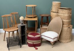 FURNITURE ASSORTMENT - a large parcel of items including mid-Century type drop leaf trolley,