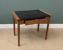 VINTAGE SINGLE DRAWER DESK - with a black vinyl top, 76cms H, 92cms W, 61cms D