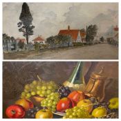 ADAMI oil on canvas - still life, signed, 48 x 71cms and a watercolour after WILLIAMS of