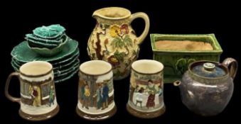 WEDGWOOD GREENLEAF, ROYAL DOULTON & OTHER ORNAMENTAL WARE including three Beswick/Royal Doulton