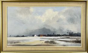 MARCUS FORD, oil on canvas - 'Winter, Norfolk', signed, titled verso, 44 x 83cm