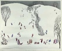‡ BRENDA HARTILL (b.1943) limited edition (60/150) collograph print - The Day it Snowed, signed,