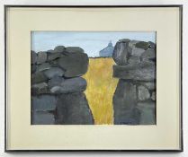 ELIZABETH THOMAS, acrylic - 'Farm Behind High Walls - Harlech', signed, titled verso, Attic