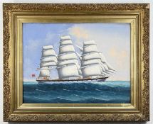 EARLY 20TH CENTURY SCHOOL, oil on canvas - ship portrait of the schooner 'Clyde', 43.5 x 58.5cm