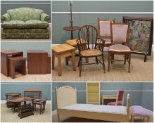 ASSORTED FURNITURE including TWO PAIRS OF MODERN WALNUT OCCASIONAL/BEDSIDE TABLES. of cube form,