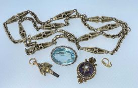 ASSORTED JEWELLERY comprising yellow metal chain, the clasp link stamped '9K', 20.0gms, yellow metal