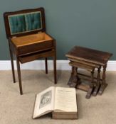 FURNITURE ASSORTMENT to include a nest of three oak rustic tables, 47cms H, 52cms W, 33cms D the