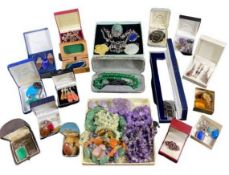 QUALITY NATURAL STONE & OTHER JEWELLERY COLLECTION - mounted in 925 silver and other metals